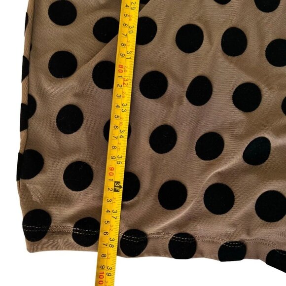 NWT Eva Franco Polkadot Sheath Dress Sz.M Brown Sleeveless Career Cocktail - Picture 11 of 13